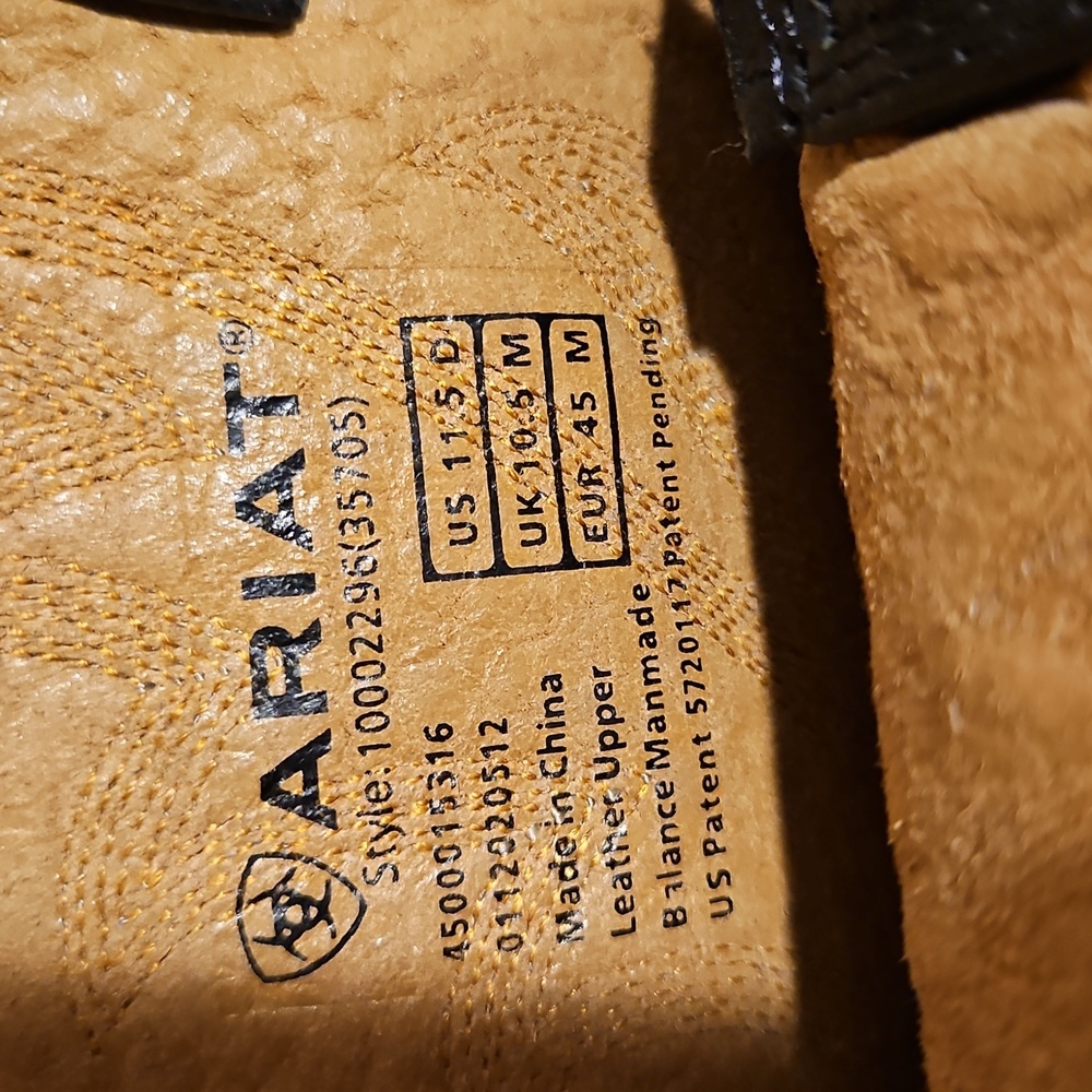 Ariat Men's Legend Western Performance Boots - Square Sz. 11.5  Custom Branded - Picture 5 of 15